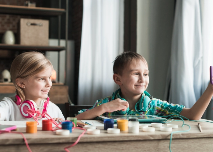Children enjoying creative activities in montessori schools near me
