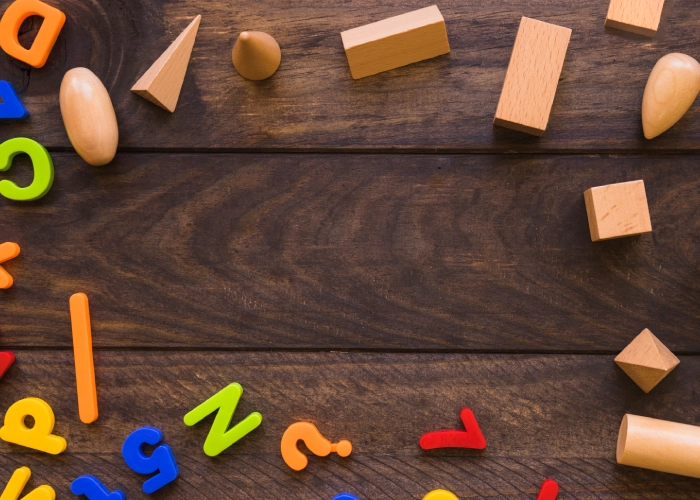 Math learning tools in a playschool classroom